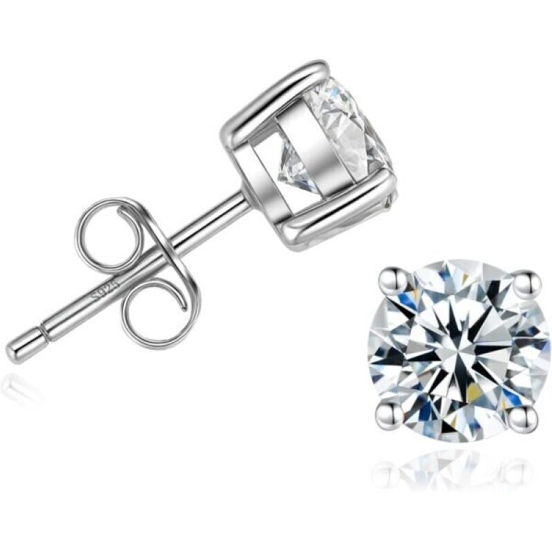 Stylish Moissanite Stud Earrings for Men & Women - 56% Off