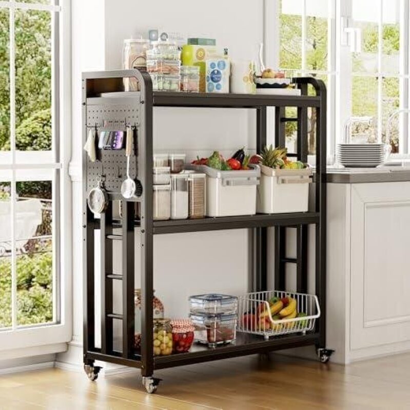 Powerful Locked Wheel Metal Kitchen Cart - 53% Off