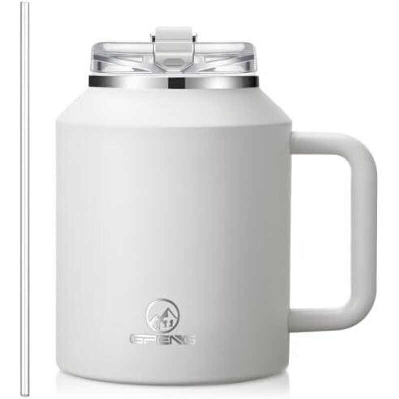 Portable 50oz Stainless Steel Travel Mug with Straw - 50% Discount