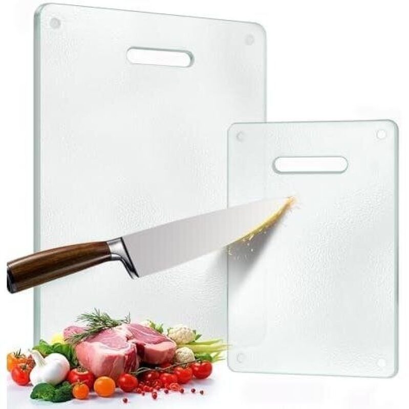 Double Tempered Glass Cutting Boards with Handles - 50% Discount
