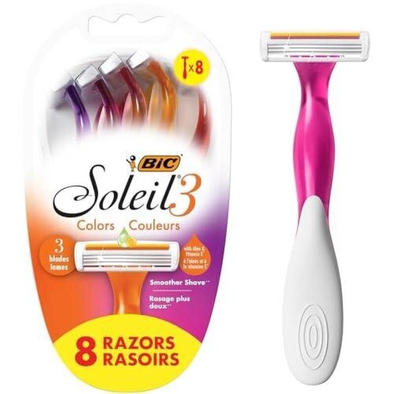 BIC Soleil 3 Razors with Aloe & Vitamin E - 8-Pack