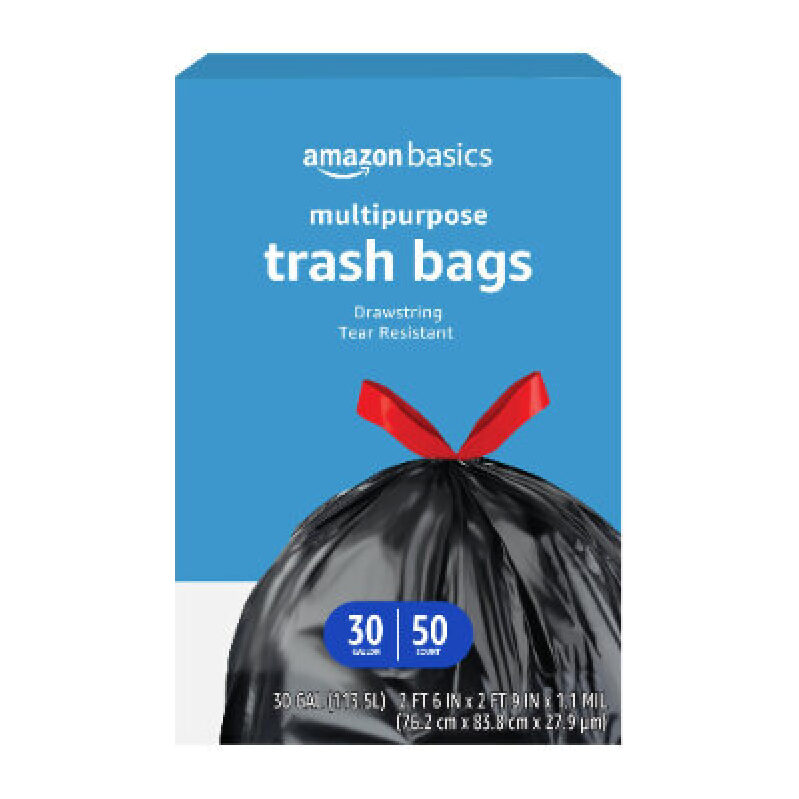 Durable 30-Gallon Trash Bags, 50 Count, Perfect for Household Use