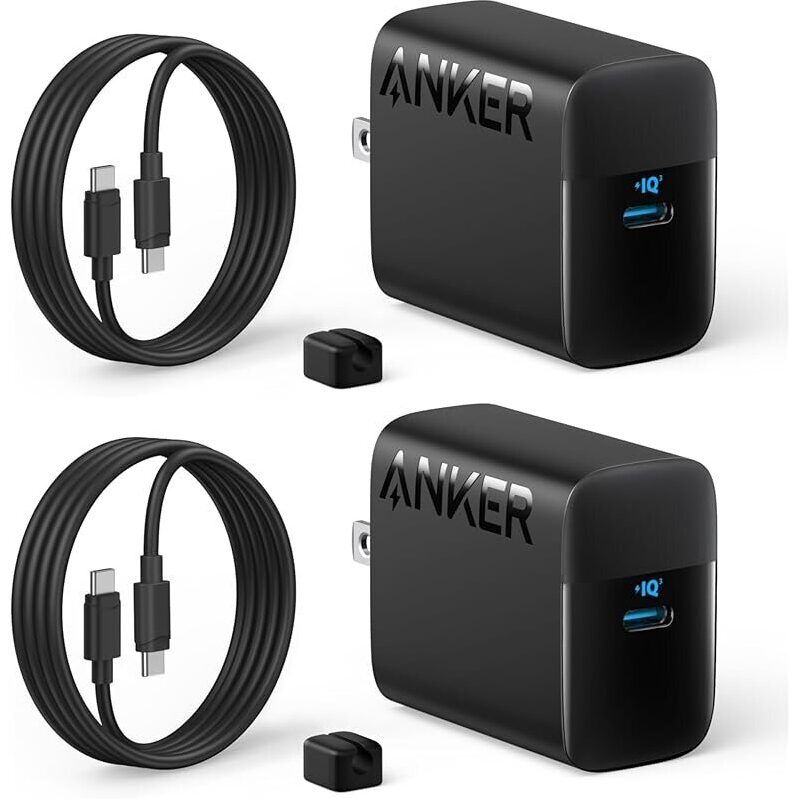 2-Pack Anker 45W USB C Charger Block w/5ft USB-C Cable