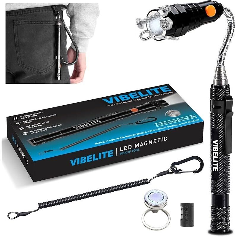 VIBELITE Magnetic Flashlight with Tool Magnetic Lanyard - Ideal Gadget Gift