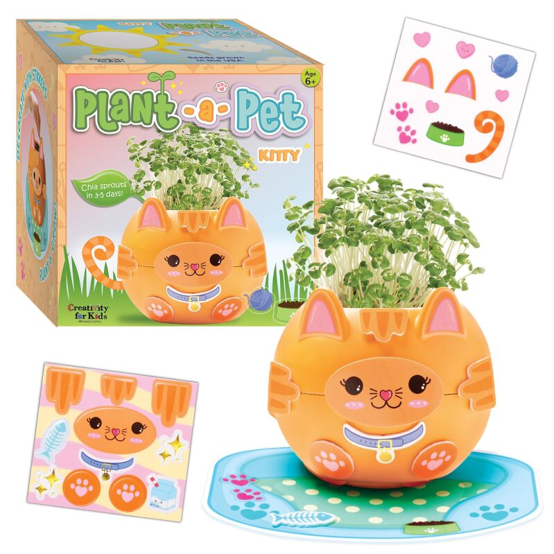 Plant-A-Pet Kitty Arts and Crafts Kit - Fun Gardening for Kids