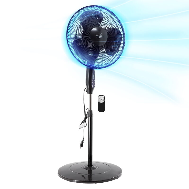Vie Air 16-in Oscillating Stand Fan with Remote Control - Perfect for Customizable Cooling