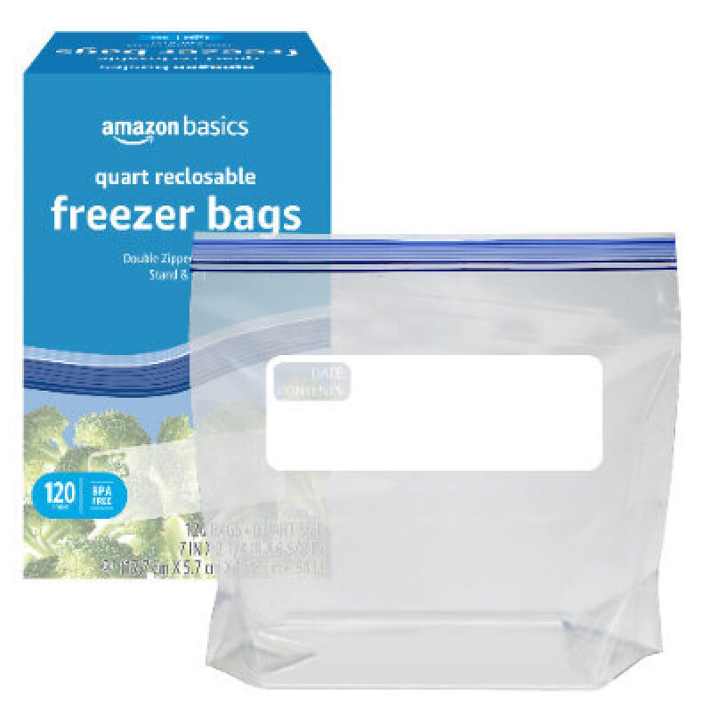 High-Quality Amazon Basics 1qt Freezer Bags - 120 Count