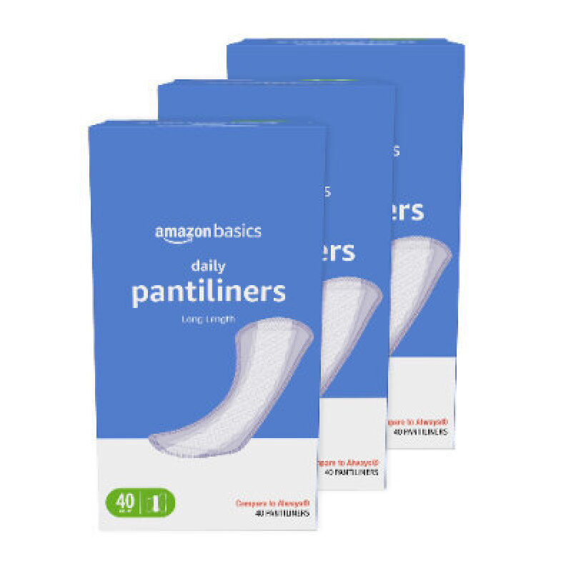 Amazon Basics Daily Panties Liners - Long Length, 120 Count