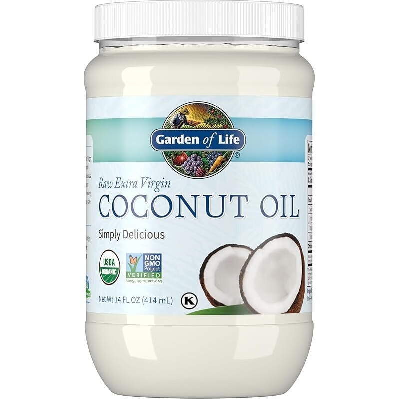 Raw Extra Virgin Coconut Oil 14oz - Organic, Non-GMO, and USDA Verified