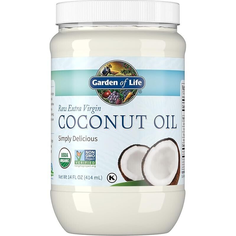 Raw Extra Virgin Coconut Oil 14oz - Organic, Non-GMO, and USDA Verified
