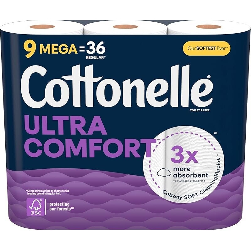 Cottonelle Ultra Comfort Toilet Paper - 2pk, 9 Mega Rolls