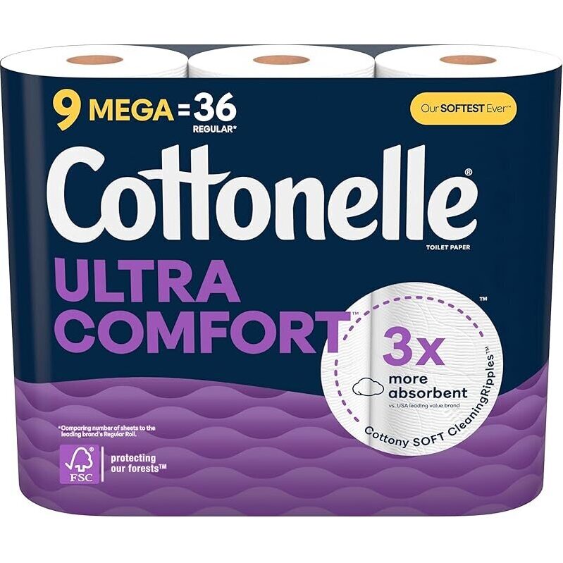 Cottonelle Ultra Comfort Toilet Paper - 2pk, 9 Mega Rolls