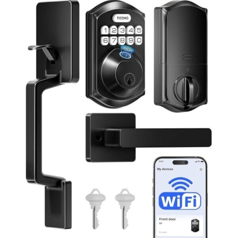 TEEHO TE012W-H WiFi Keypad Door Lock with Handle Set
