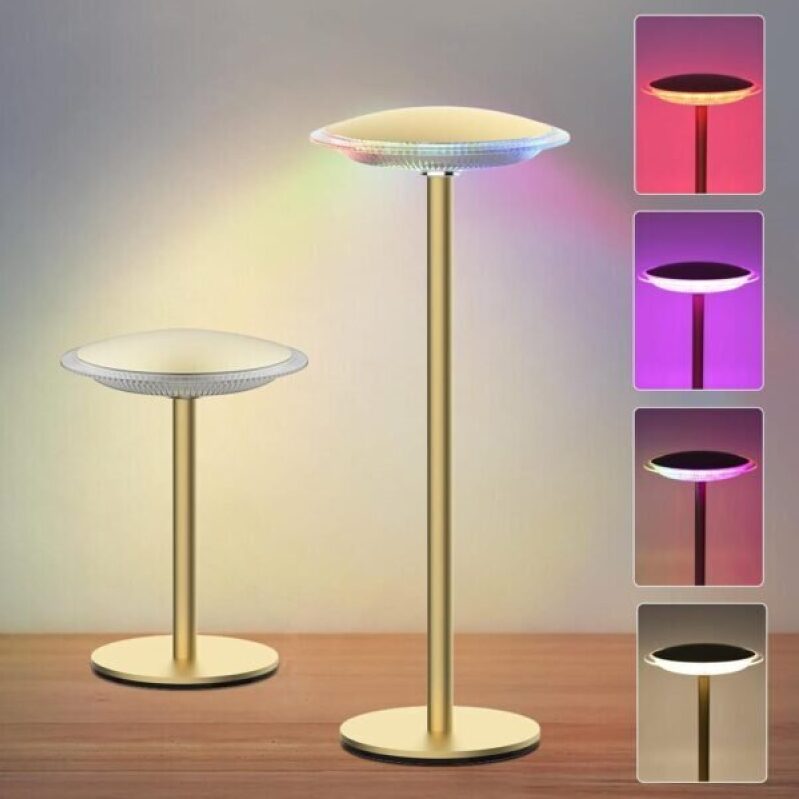 Qeeanmo LED Cordless Table Lamp - Brightness Dimmable, Rechargeable Battery Desk Lamp, 2 Pack