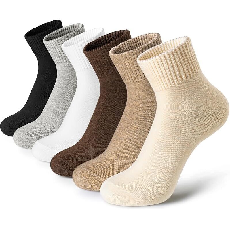 6-Pack Cozyoffi Cotton Women Boot Socks - Versatile and Comfortable