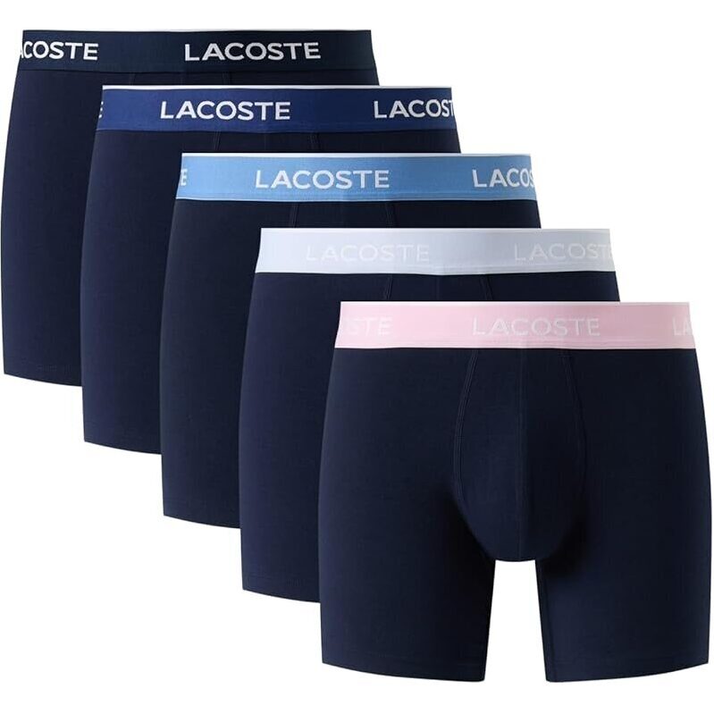 5-Pack Lacoste Men's Cotton Stretch Essentials Boxer Briefs
