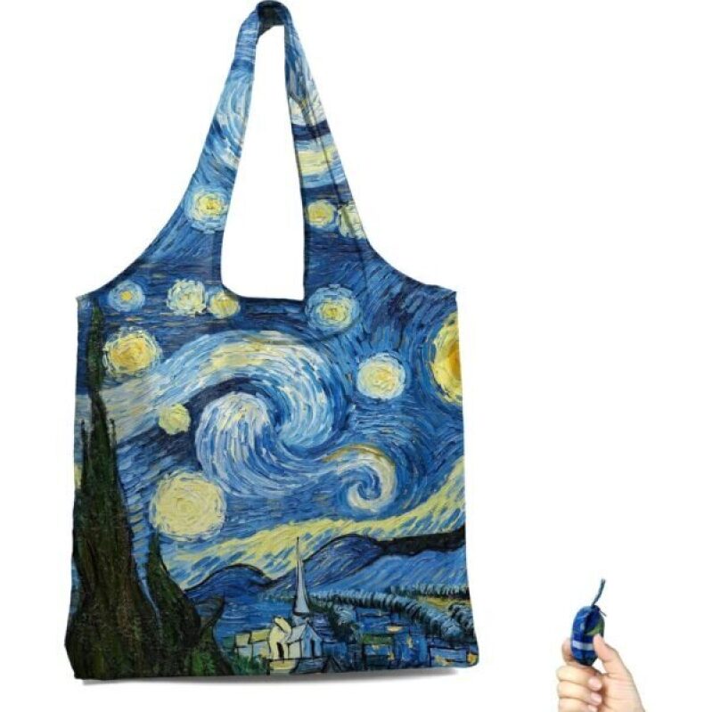 Van Gogh Starry Night Reusable Tote Bag - Foldable & Machine Washable