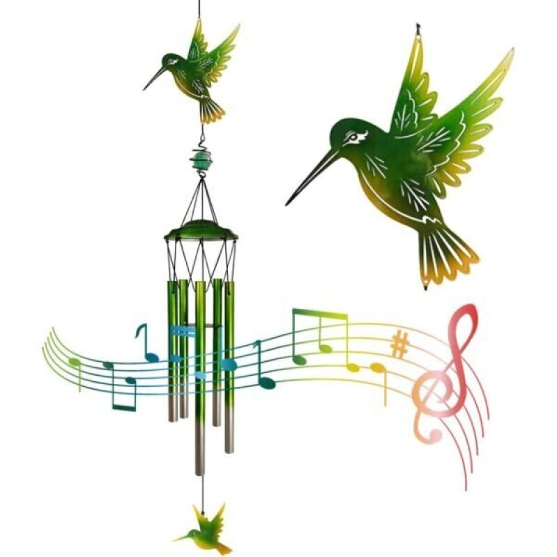 Hummingbird Metal Wind Chime - Outdoor Decor