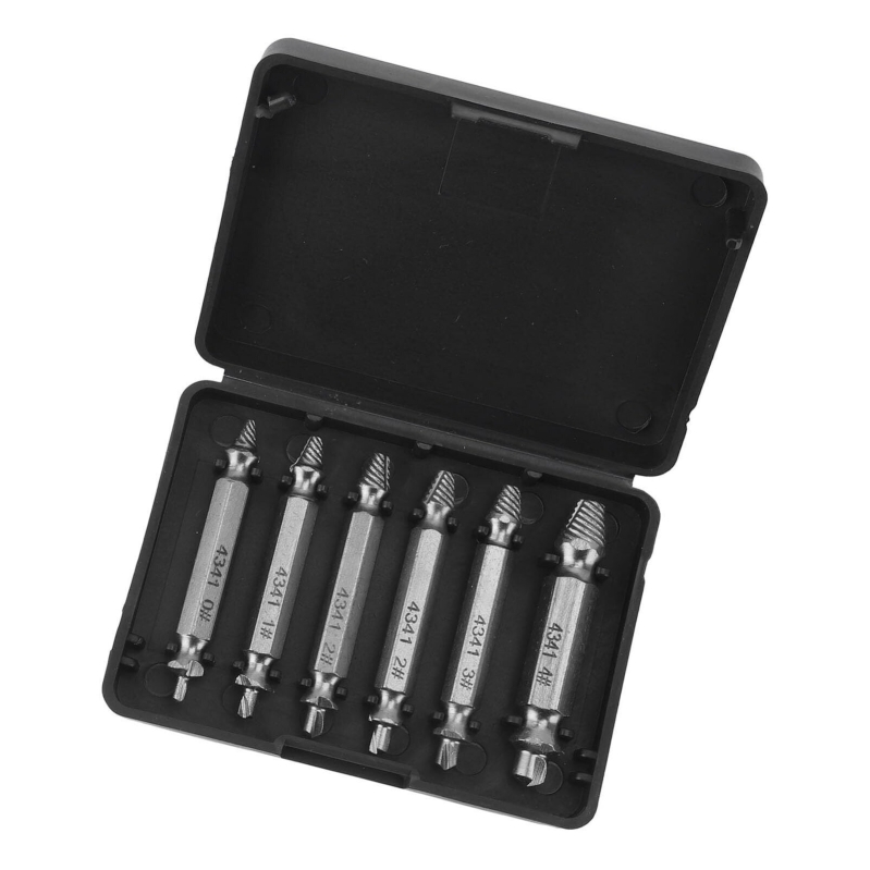 6Pcs Damaged Screw Extractor Set - Reliable Tool for Broken Screw Removal