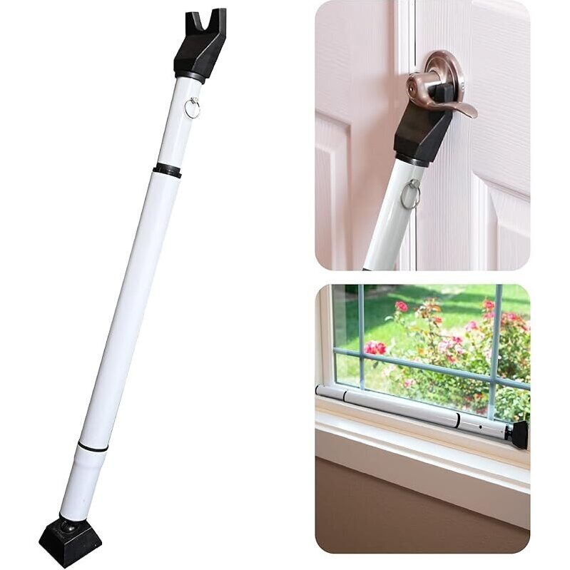 Adjustable-Length Strong Dual Security Door Bar