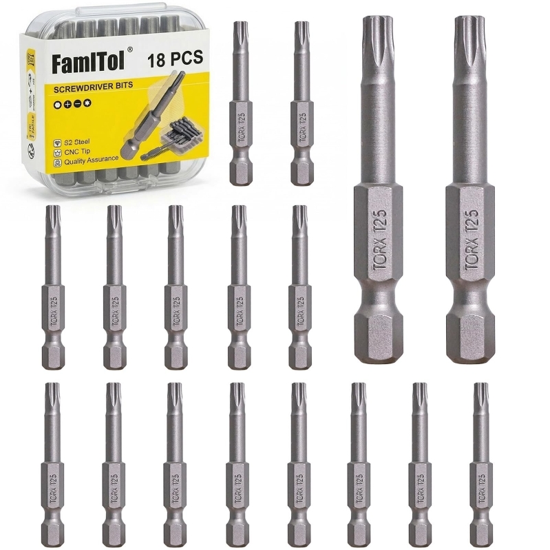 FamlTol 18 PCS T25 Torx Bit Set - Ultimate Value Pack for Professional Use