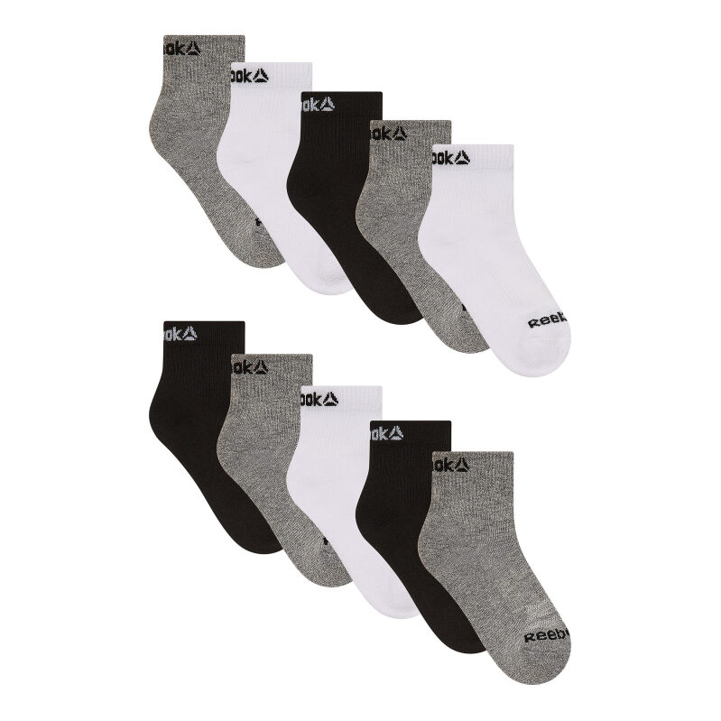 10-Pack Reebok Boys Pro-Series Ankle Socks - Comfort & Style for Active Boys