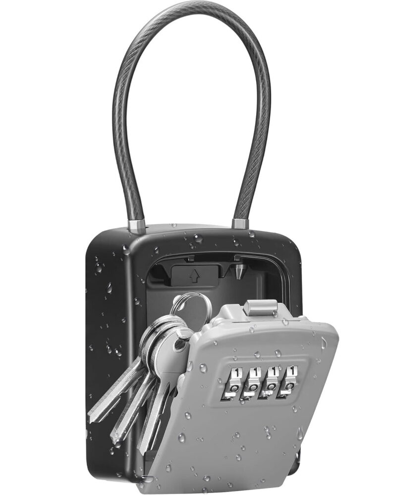 Sentryse Portable Combination Lockbox - Wall-Mounted Key Lock Box