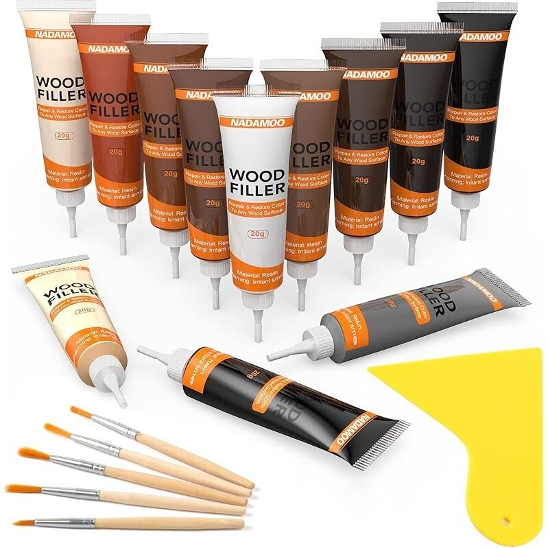 Nadamoo Wood Furniture Repair Kit with 12 Dark Colors - Durable and Easy to Use