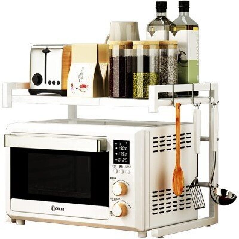 Adjustable Carbon Steel Microwave Oven Shelf - Maximize Kitchen Space