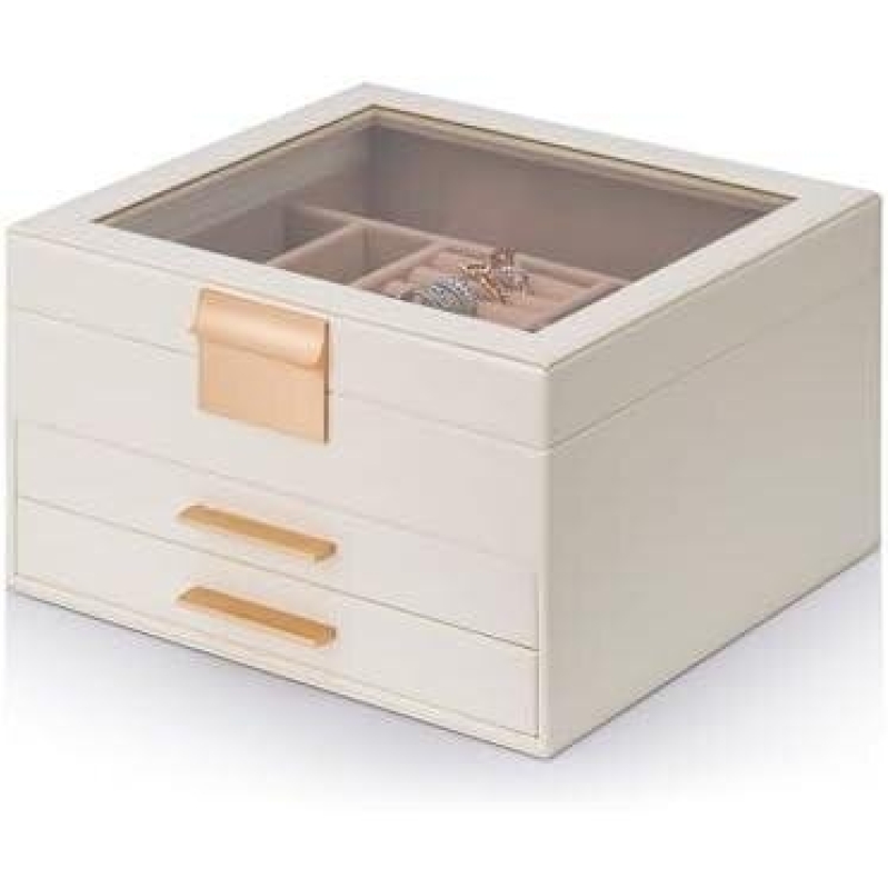 Elegant Glass-Top Jewelry Box with 73% Discount