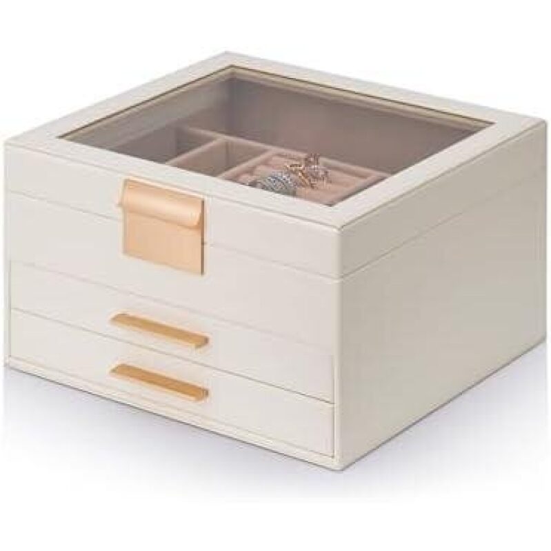 Elegant Glass-Top Jewelry Box with 73% Discount