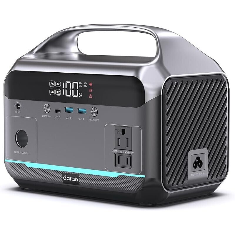 Reliable Daran 288Wh Portable Power Station - 600W Pure Sine Wave