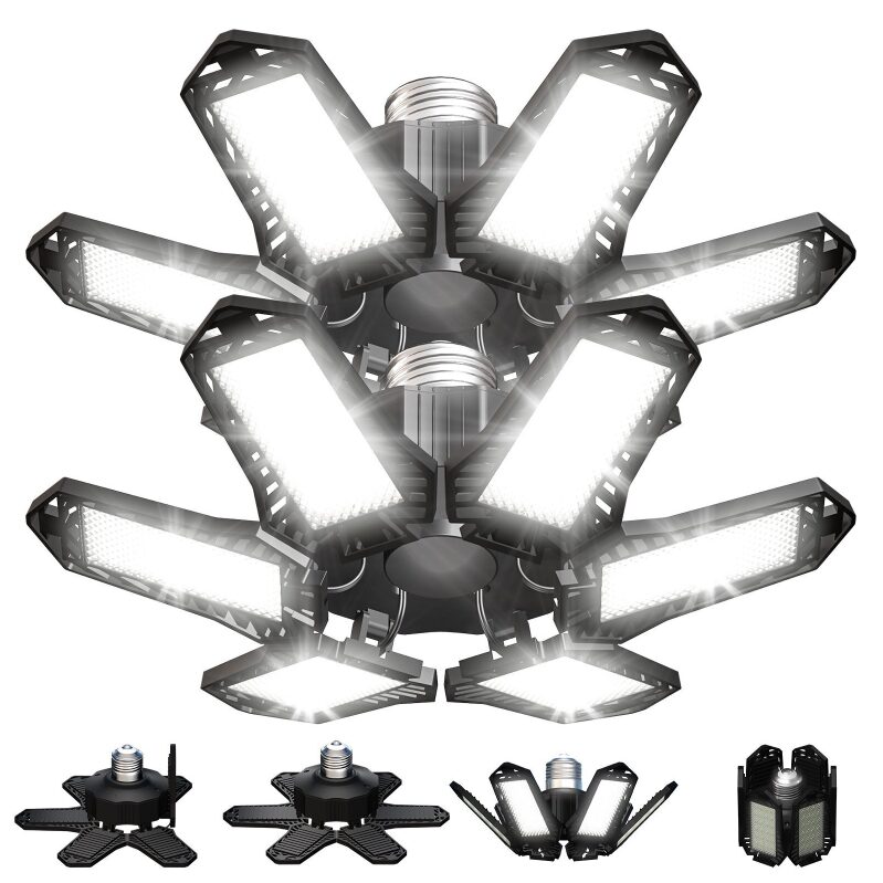 Sentryse 2-Pack 2200LM LED Garage Lights, 6500K, E26/E27