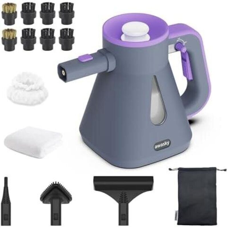 Portable Handheld Steam Cleaner - 1200W High Power, 750ml Tank, 14 Accessories, 64% OFF
