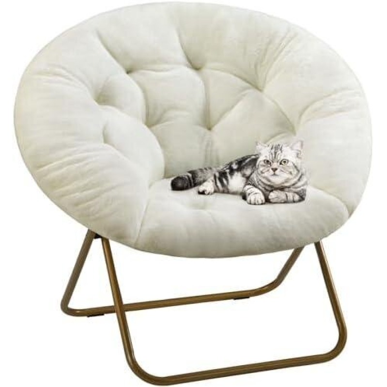 Luxurious Faux Fur Oversized Foldable Chair - 45% Discounted