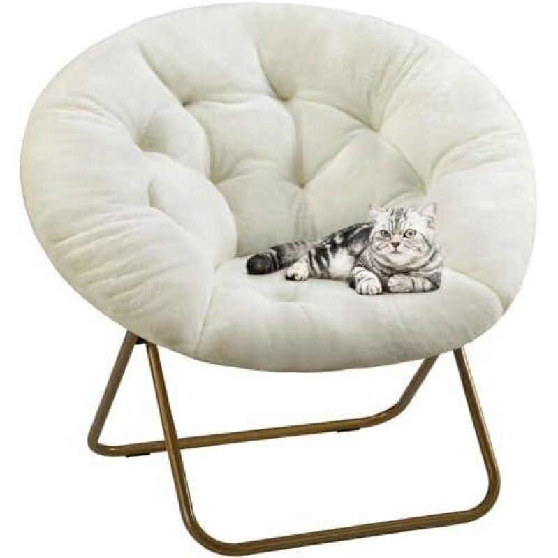 Luxurious Faux Fur Oversized Foldable Chair - 45% Discounted