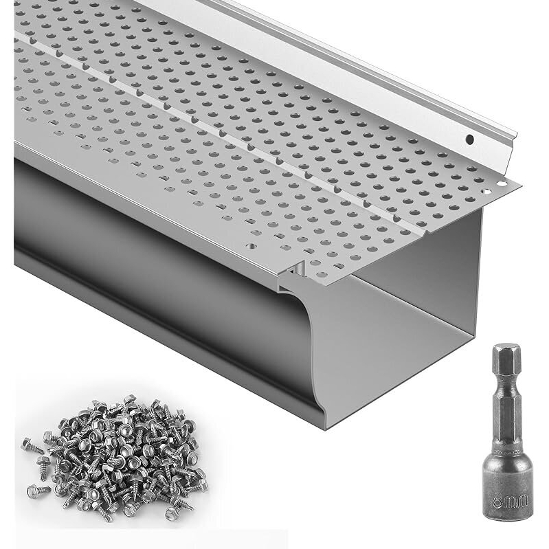 VEVOR Aluminum Leaf Filter Gutter Guard - 5 inch, 52 PCS, 208FT Hole