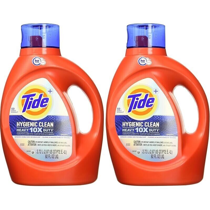 Tide Hygienic Clean Heavy 10x Duty Liquid Laundry Detergent 2-Pack 92oz