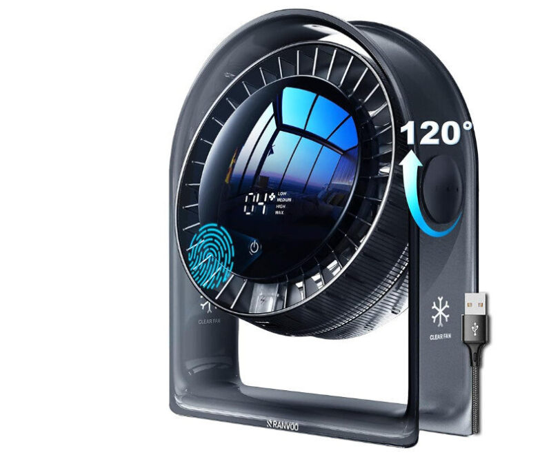 Affordable Compact Desk Air Circulator Fan with AI System