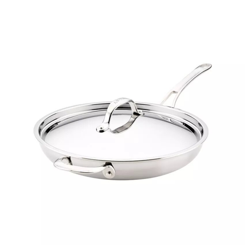 Anolon EverLast Stainless Steel 12.5-in Tri-Ply Clad Frying Pan - High-Quality Cooking