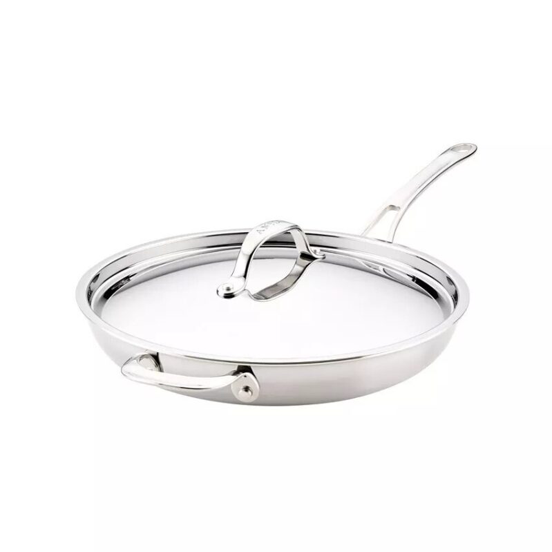Anolon EverLast Stainless Steel 12.5-in Tri-Ply Clad Frying Pan - High-Quality Cooking