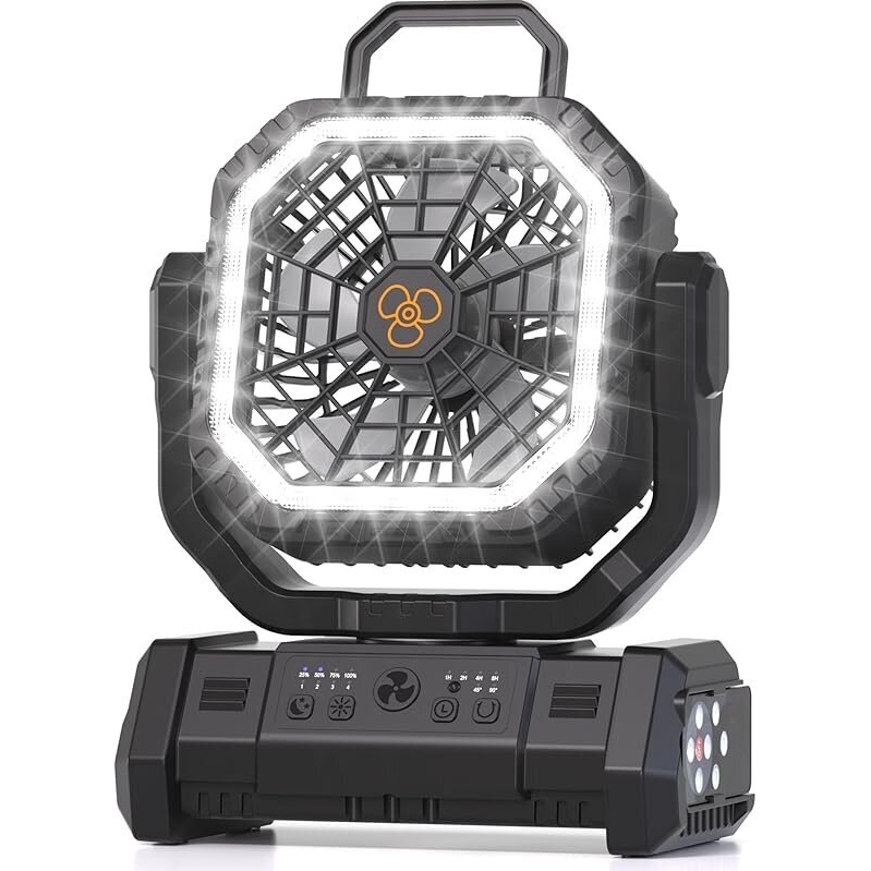 Portable Rechargeable Fan with Light & Remote Control