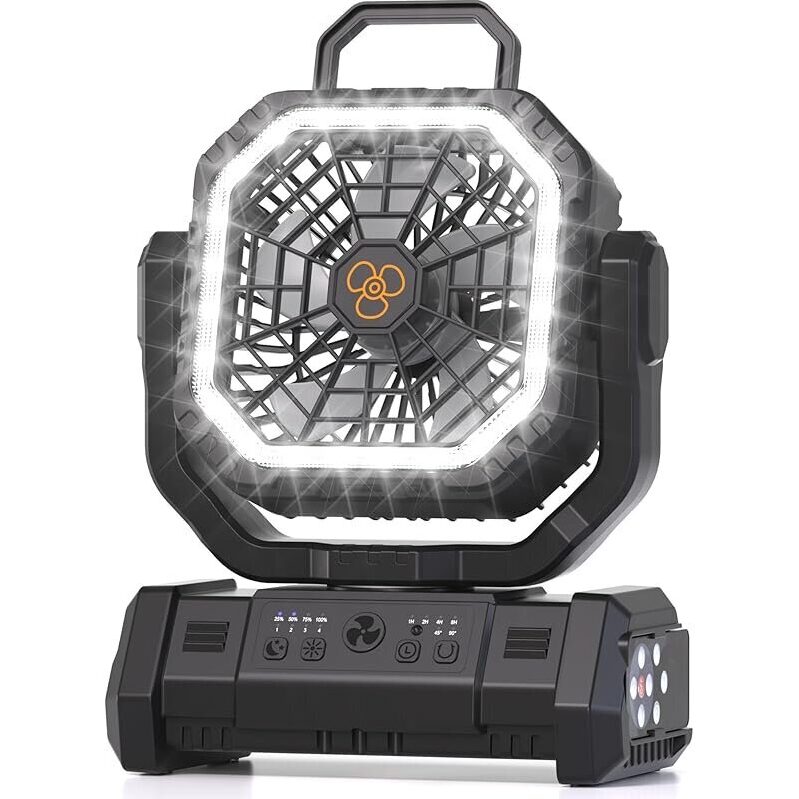 Portable Rechargeable Fan with Light & Remote Control