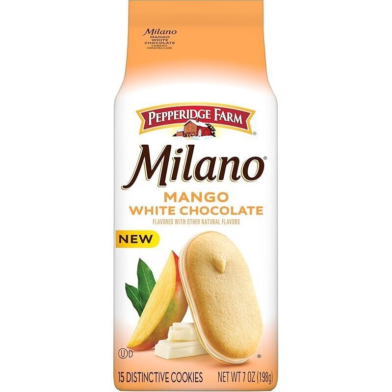 Indulgent Pepperidge Farm Milano White Chocolate Mango Cookies - 2 Pack