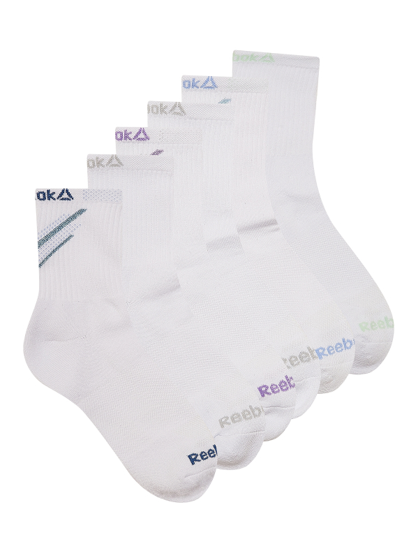 6-Pack Reebok Tech Comfort Targeted Cushion MidCrew Socks - Ultimate Comfort