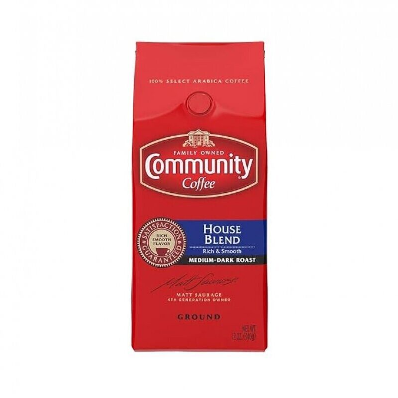 Community Coffee House Blend Ground Coffee: Premium Medium Dark Roast, 12 oz