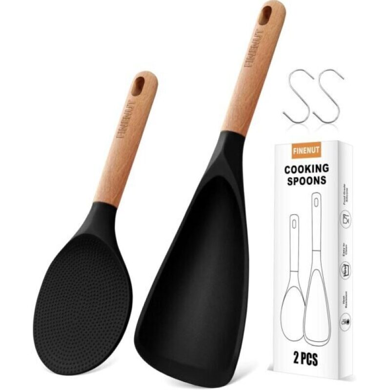 FINENUT Multifunction Silicone Spatula Set - Dual-Use, Heat Resistant, BPA-Free