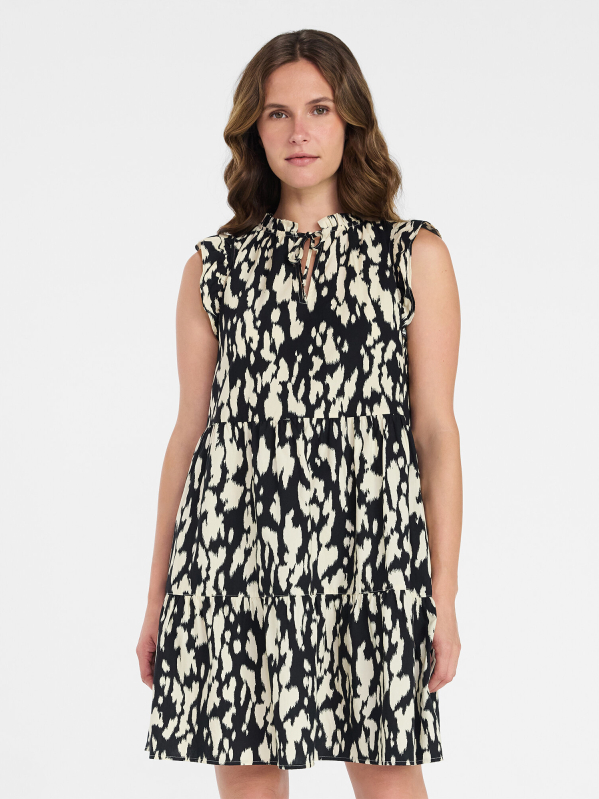 Time and Tru Women's Flutter Sleeve Cotton Mini Dress