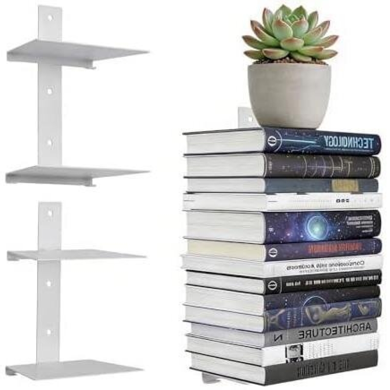 4 Tier Invisible Floating Bookshelves for Wall 50% OFF