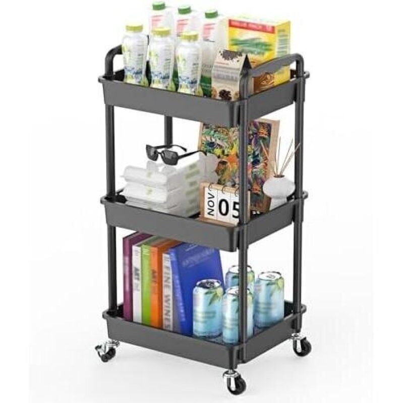 50% OFF Multi-Functional Locking Rolling Cart - Perfect for Kitchen Storage